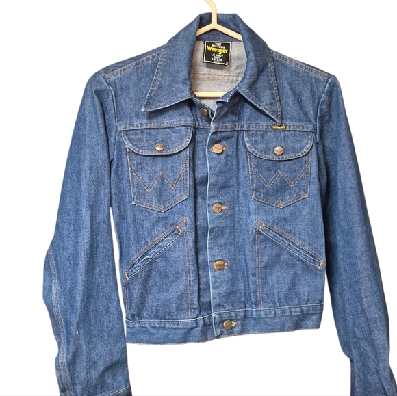 Wrangler Jackets & Blazers - Vintage Wrangler Blue Denim Jacket 100% Cotton